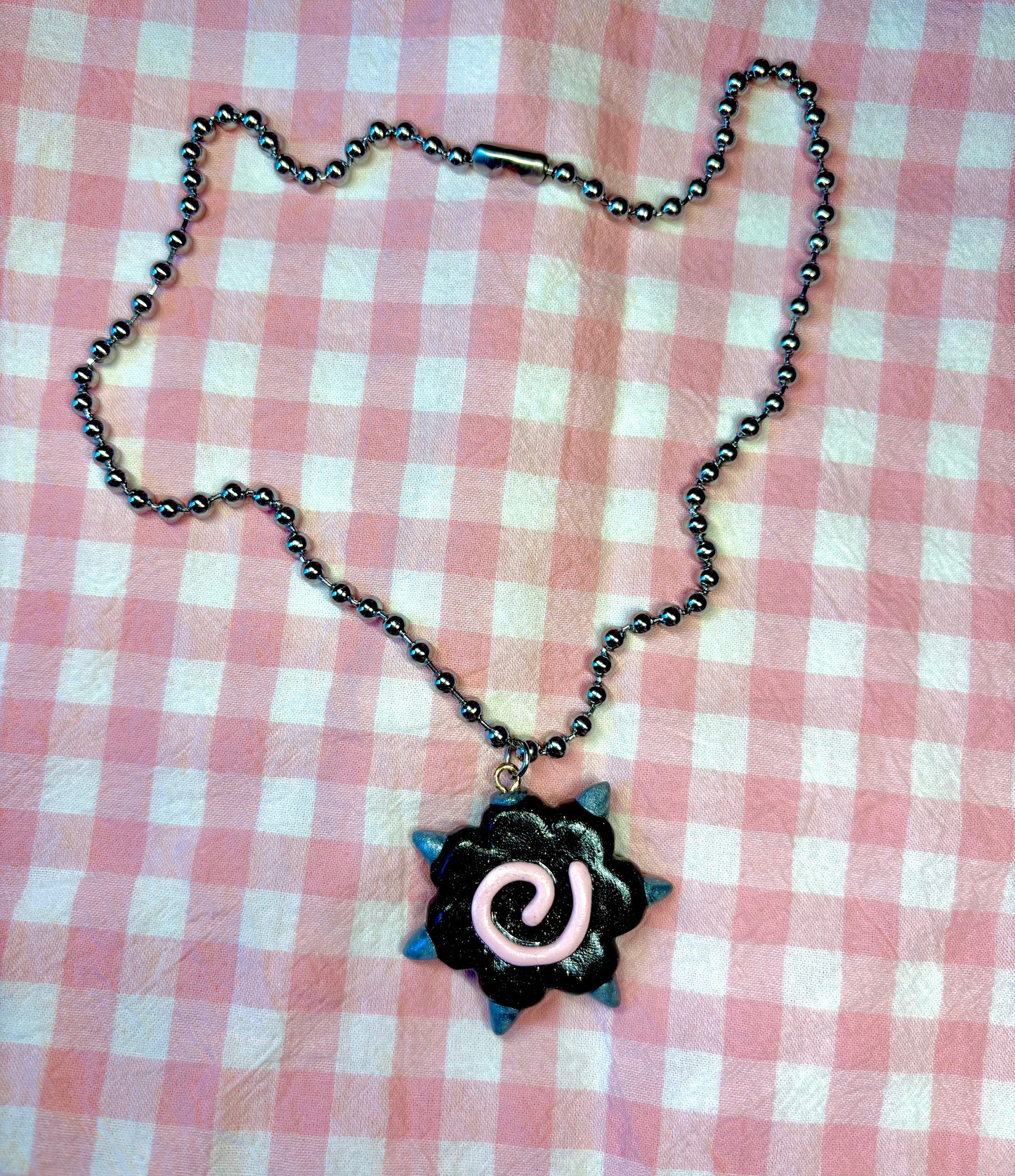Spiked Spiral Charm Necklace