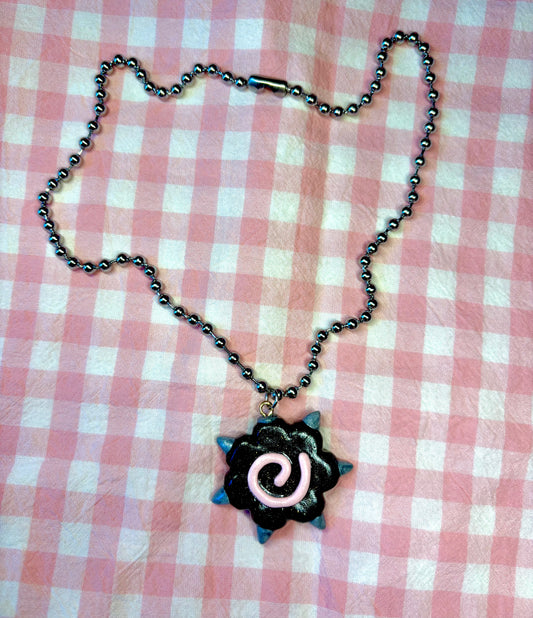 Spiked Spiral Charm Necklace